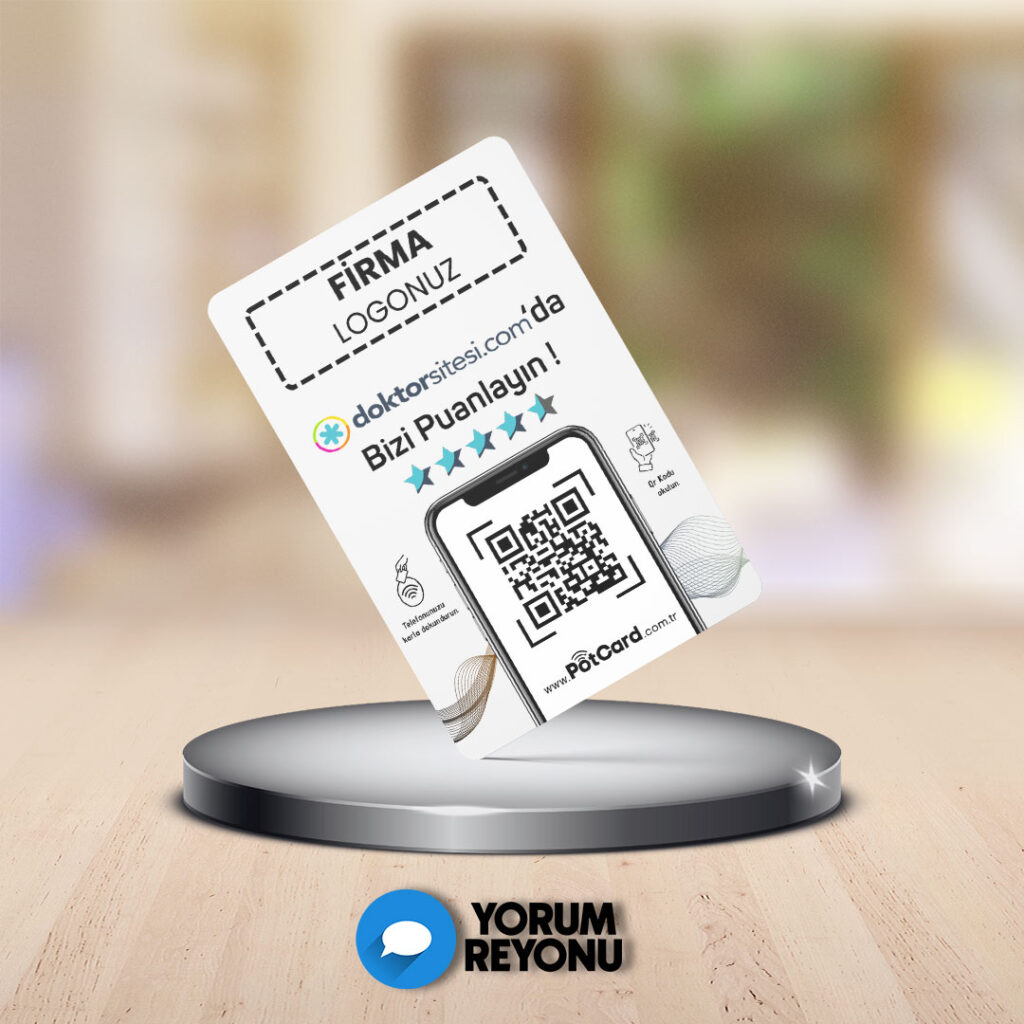 NFC ve QR Kodlu Doktor Sitesi Yorum ve Değerlendirme Kartı Satın Al