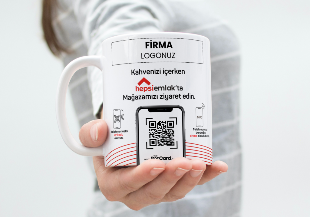 NFC ve QR Kodlu Hepsi Emlak Mağaza Ziyaret Kupası Satın Al