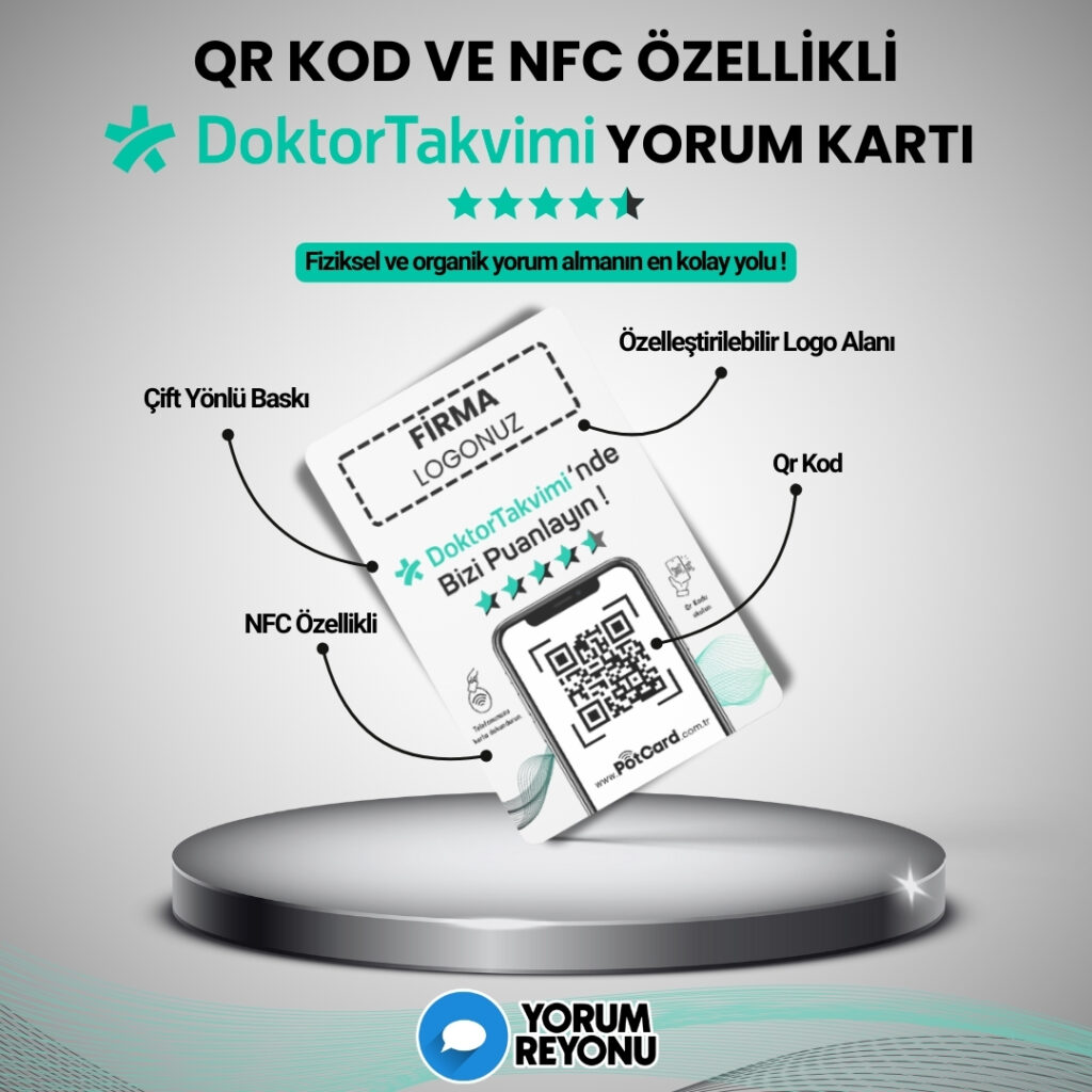 NFC ve QR Kodlu Doktor Takvimi Yorum ve Değerlendirme Kartı Satın Al