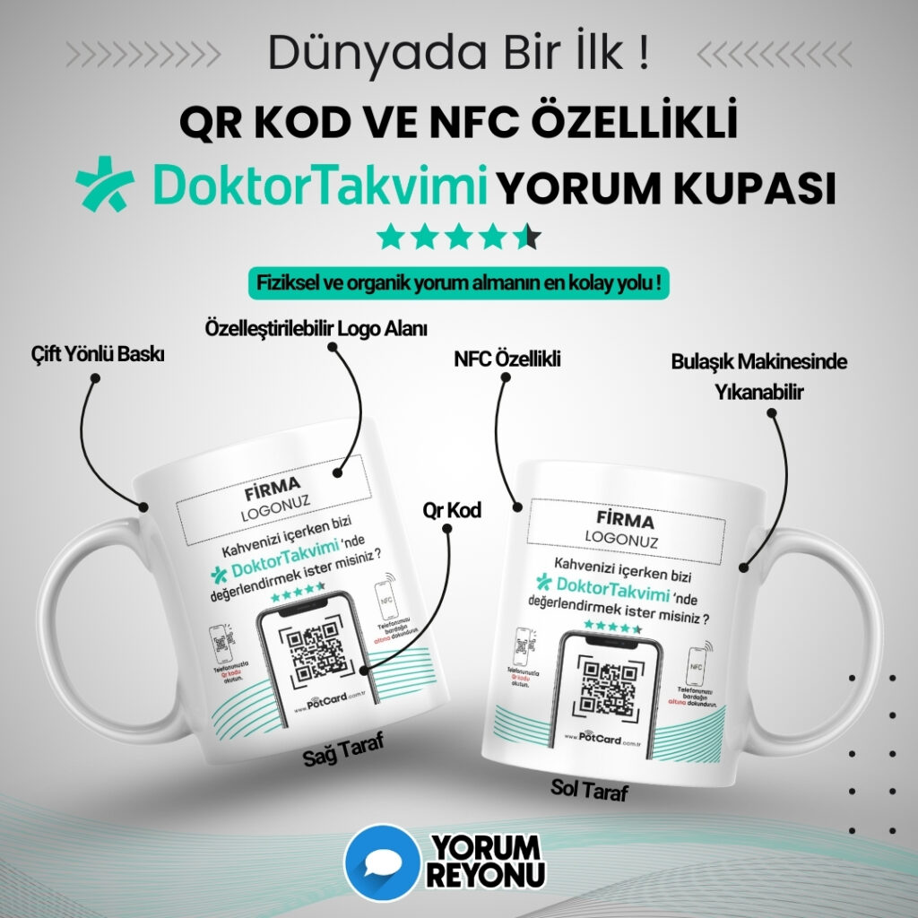 NFC ve QR Kodlu Doktor Takvimi Yorum ve Değerlendirme Kupası Satın Al