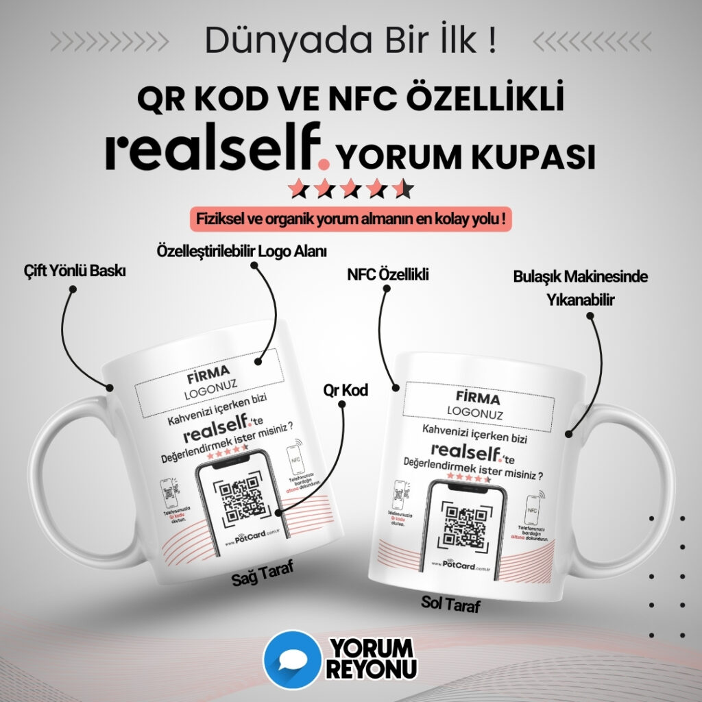 NFC ve QR Kodlu Realself Yorum ve Değerlendirme Kupası Satın Al