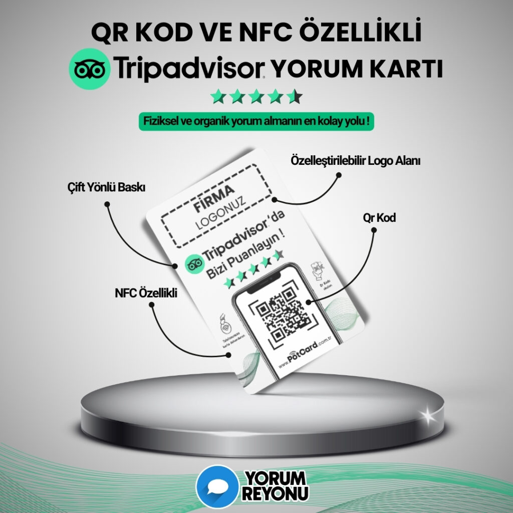 NFC ve QR Kodlu TripAdvisor Yorum ve Değerlendirme Kartı Satın Al