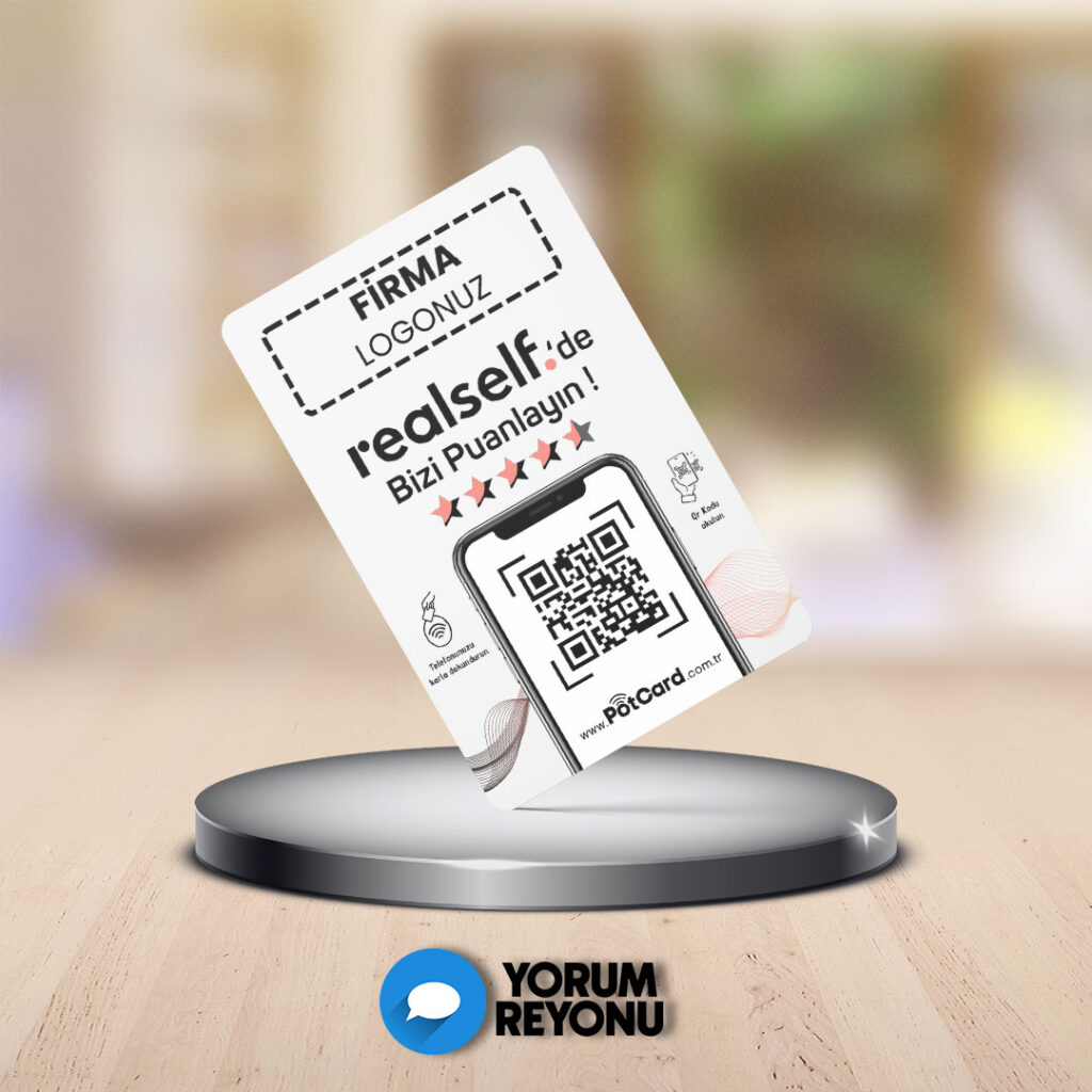 NFC ve QR Kodlu RealSelf Yorum ve Değerlendirme Kartı Satın Al