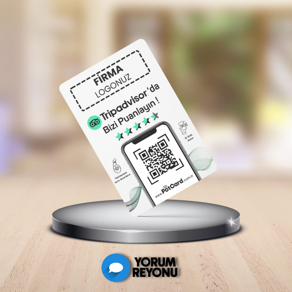 NFC ve QR Kodlu TripAdvisor Yorum ve Değerlendirme Kartı Satın Al