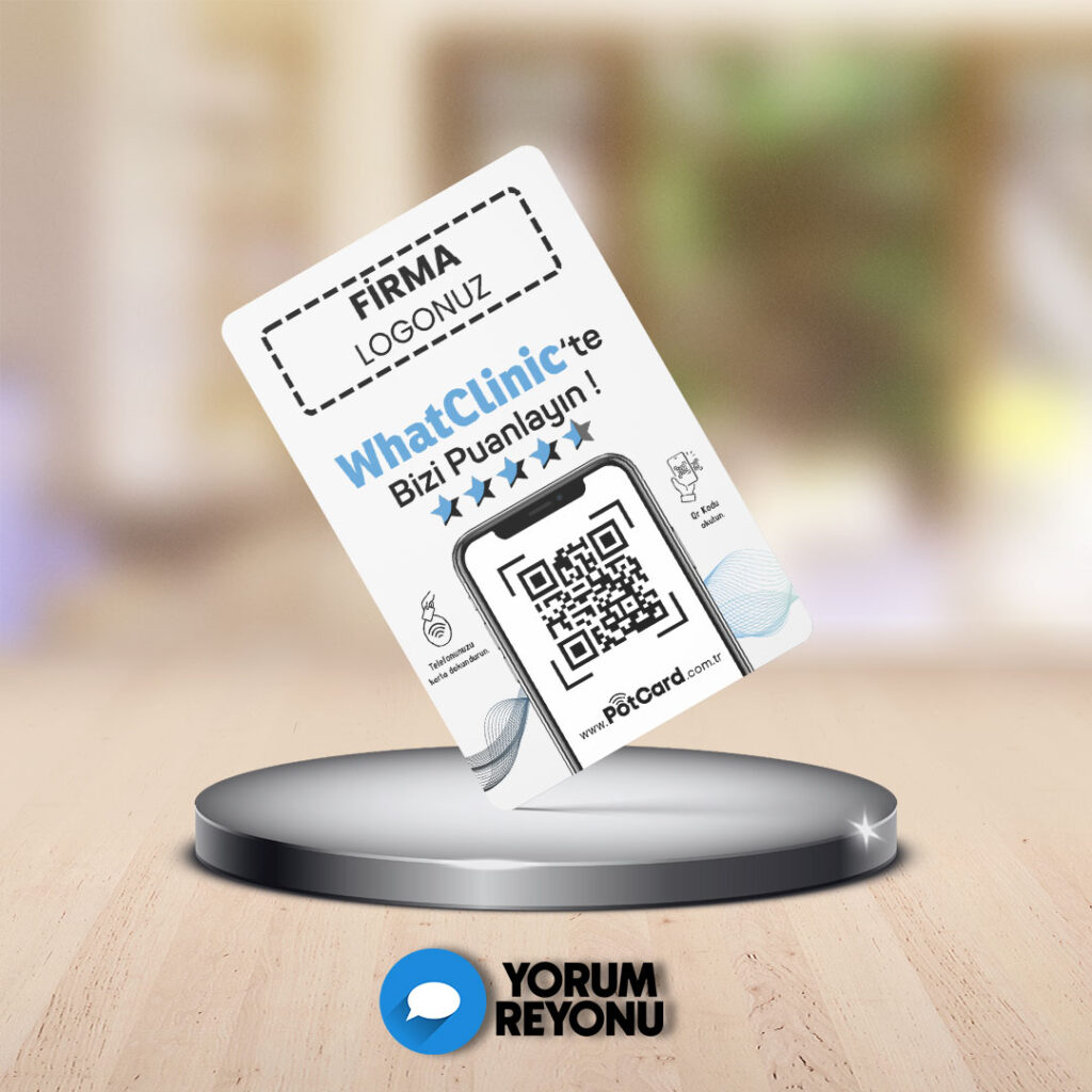 NFC ve QR Kodlu WhatClinic Yorum ve Değerlendirme Kartı Satın Al